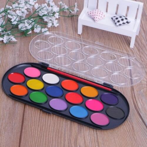 YYSD 16Pcs Watercolor Palette Brush Set Painting Tray Craft Drawing Art Mini Kid Gift
