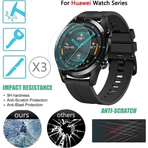 3 Pack Tempered Glass Film Smart watch Screen Protectors For Huawei Watch GT 2 GT 2E 42MM 46MM For Watch 3 Pro For Honor Magic 2