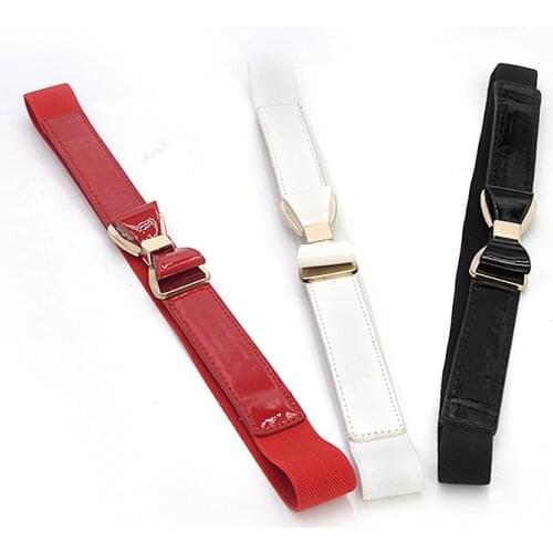 Women Belt Elastic Waistband Elegant Cummerbunds For Women Dress Gold Buckle Black Belt Leather Strap Waistband 2021 Fashion