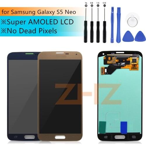 Super AMOLED LCD For Samsung Galaxy S5 Neo G903 G903F LCD Display Touch Screen Panel Assembly Replacment Repair Spare Parts