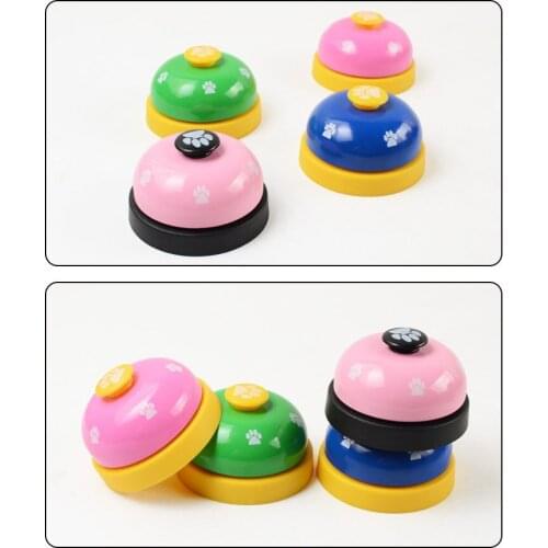 Pet Call Bell Dog Ball-Shape Paws Printed Meal Feeding Educational Dog Toy Puppy Interactive Training Tool Supply