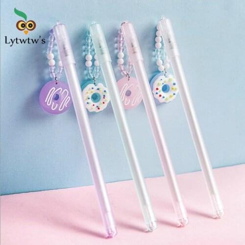 1 Pcs Lytwtws Gel Pen Kawaii Donuts Pendant Cute Stationery Office School Supply creative sweet Korea japanese pretty lovely