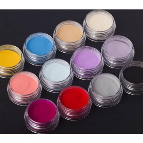 12Bottles/Set 12 Colors Nail Art Powder Dust UV Gel Design 3D Tips Glitter Builder Polymer Nail Acrylic Decoration Powder #GD12
