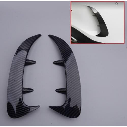 2Pcs Carbon Fiber Texture Rear Bumper Rear Bumper Fins Canards Splitter fit for Mercedes-Benz A Class W177 A200 A220 Sedan 2019