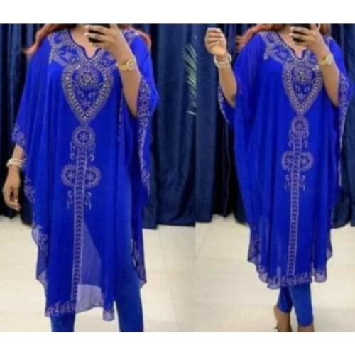 2021 Dashiki Traditional African Clothes For Women 3 Piece Set Plus Size Diamond Robe Africaine Tops Pants Suit Ladies Clothing