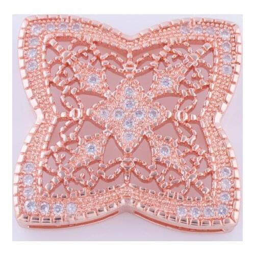 22*22mm Jewelry Making Kit Slide Rhinestone Charms Flower Connector Brass Connectors For Jewelry Making Bracelets For Women