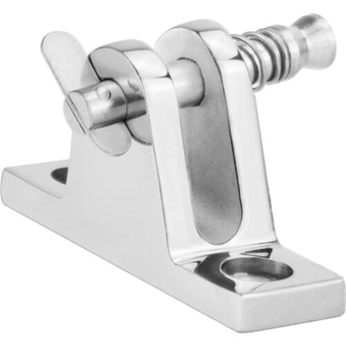 316 Stainless Steel Marine 90 Degree Boat Bimini Top 2 Holes Deck Hinge with Quick Release Pin Flat Mount