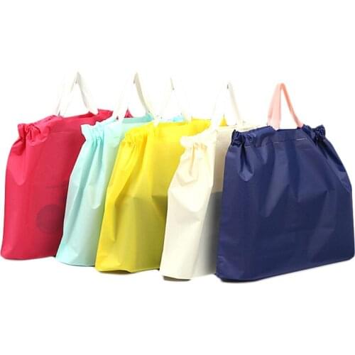 50PCS / LOT Clothing Store Shopping Bag Frosted Bundle Mouth Cosmetic Packaging Bag Portable Drawstring Plastic Bag