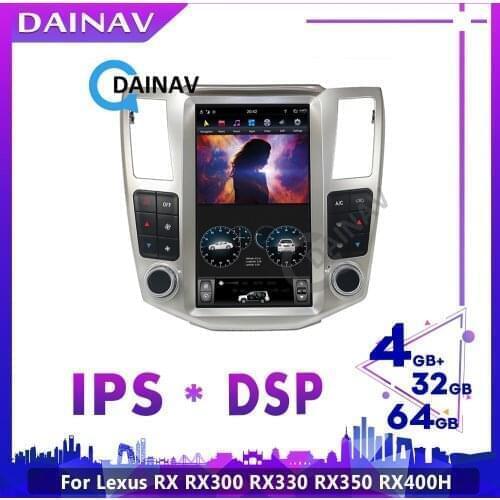 2 Din Android Car Stereo Autoradio Vertical Tesla For Lexus RX RX300 RX330 RX350 RX400H 2004-2007 Car Radio GPS Navigation