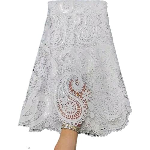 White African Sequins Cord Lace Fabric For Dress 2021 High Quality Nigerian Milk Silk Lace Fabric For Wedding Party DP-135