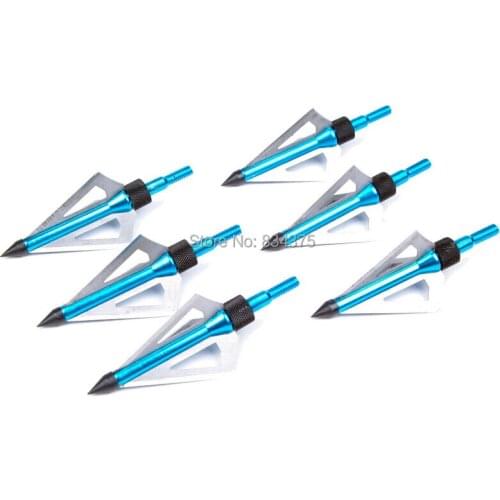 Free shiping 12pcs crossbow arrow broadhead 100 grain 2'' cut diameter 3 solid blades arrow head tip