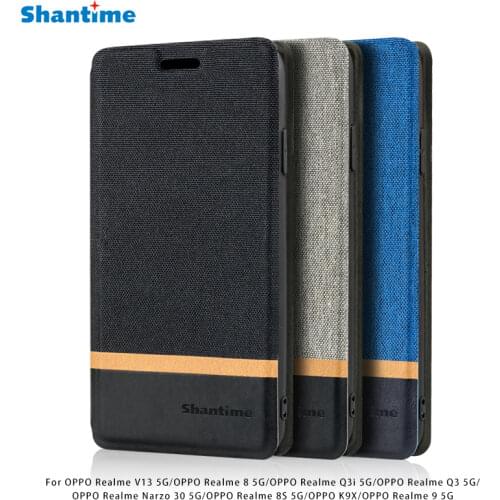 PU Leather Phone Case For OPPO Realme V13 5G Realme 8 5G Flip Case For OPPO Realme Q3i 5G Q3 5G Case Soft Silicone Back Cover