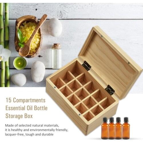 Simple Wooden Essential Oil Box 10ml Essential Oil Gift Wooden Box 15 Bottled Wood Clamshell Essential Oil Packaging Box