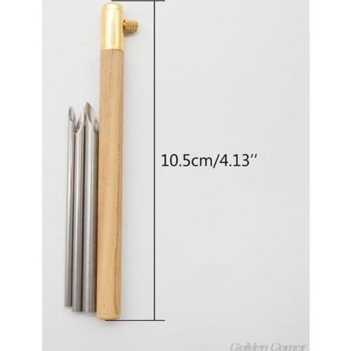 Wooden Handle Punch Poke Needle Embroidery Pen Wire Guide Sewing Weaving Tools Kit for Thread Yarn D24 20 Dropshipping