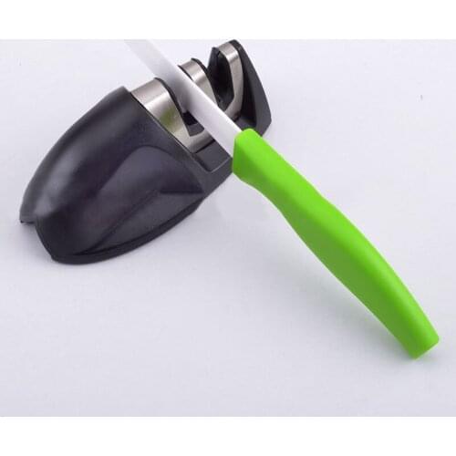 Two Stages (Diamond & Ceramic) Kitchen Knife Sharpener ,Sharpening Stone Household Knife Sharpener Kitchen Tools