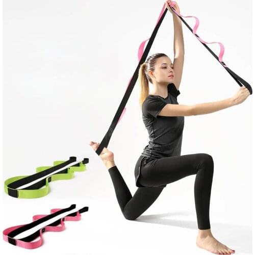 Yoga Stretch Strap Training Belt Waist Leg Yoga Strap With Multiple Grip Loops For Hot Yoga Physical Therapy Fitness Exercise