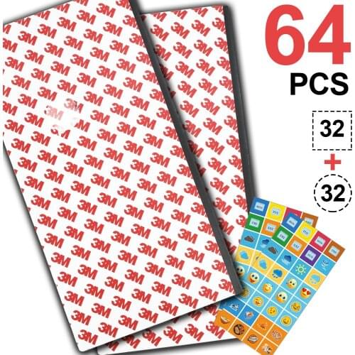 F Edison Design Square& Round Refrigerator Magnet with Adhesive for Fridge, whiteboard, Lockers, Classroom Decor 64 Pcs