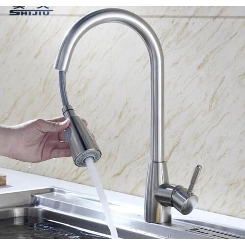 Chrome Spring Pull Down Kitchen Faucet 360 Swivel Handheld Shower Kitchen Mixer Crane Spring Taps