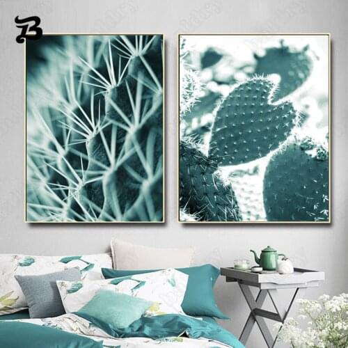 Cactus Green Plant Canvas Painting Minimalist Wall Art Nordic Style Posters and Prints Wall Pictures for Living Room Wall Decor