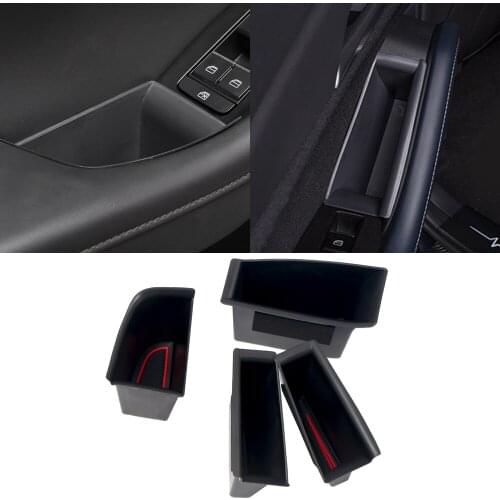LHD! Car Accessories for Mazda CX-30 / Mazda3 BP 2019 2020 2021 Black Plastic Interior Door Storage Box Holder Tray