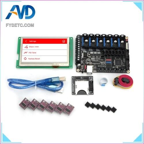 FYSETC F6 V1.3 ALL-in-one Mainboard + 6pcs DRV8825 Stepper Motor Driver + 4.3" inch Touch Screen 4.3 inch LCD With SD Reader