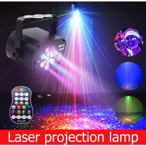 Mini Laser Projektor UV8 Hole Pattern Starry Sky Projection Lamp KTV Bar Home Colorful Atmosphere Voice Control Light Flash