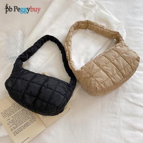 Fashion Women Ladies Autumn Winter Solid Color Lattice Small Shoulder Underarm Bag Casual Handbags Purse 2021 New