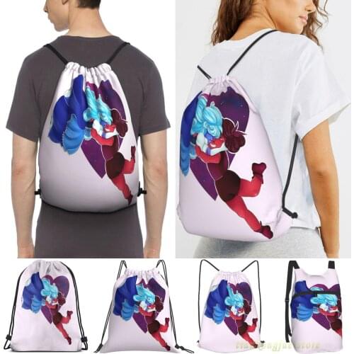 Men Outdoor Travel Drawstring Backpack Bags Steven Universe Ruby And Sapphire Women Sports Travel Bag Fitness Swimming Bag