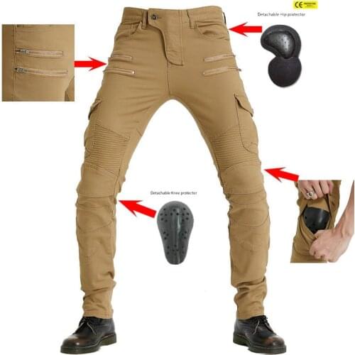 2021 new motorcycle jeans khaki jeans mens motorcycle jeans four seasons leisure off-road vehicle jeans