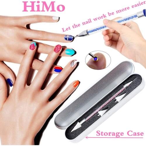 Nail Rhinestone Picker Dotting Tool Set with Extra 2 Wax Head Dual-ended DIY Nail Picker Pen Art Tool With Acrylic Handle