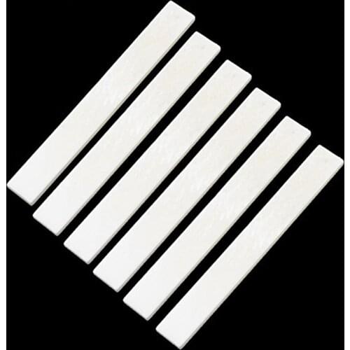 Pack Of 6 Blank Bone Nut For Cigar Box Classical Guitar Bass Accs Unbleached
