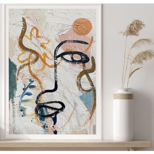 Wall Art Canvas Painting Picture For Living Room Nordic Home Decoration Retro Matisse Poster Prints Abstract Human Face Graffiti
