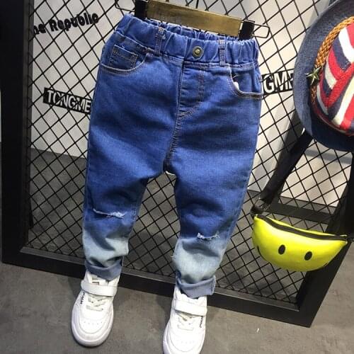 2018 spring new boys girls casual jeans baby kids Slim jeans denim pants children trousers clothing