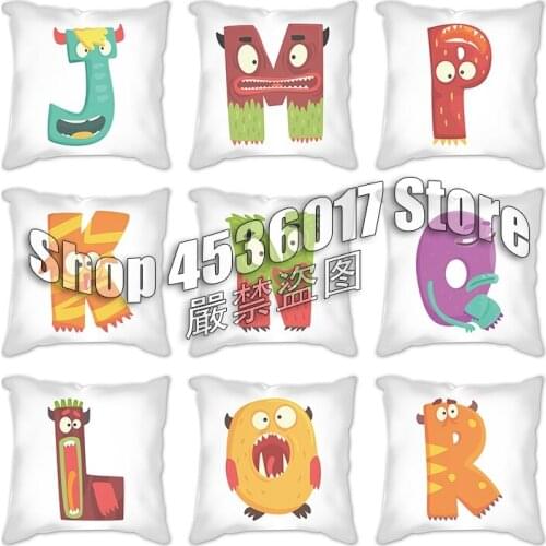 Letter Pillow Alphabet Cushion Cover for Sofa Home Decoration Cartoon cushions Pillowcase Bedroom Sofa Decorative Pillow Cover