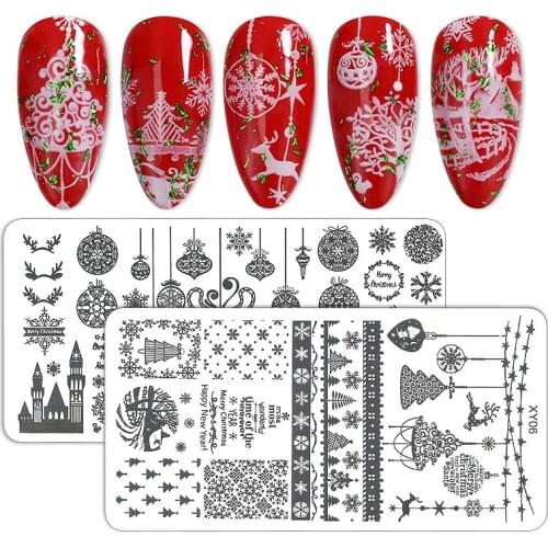 Nail Art Templates Stamping Plate Halloween Printing Stencil Manicuring Tool Christmas Xmas Flower Overprint Nail Stamp