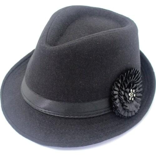 Ladies Fedoras Hat Autumn Winter Korean Version Woolen Hats Female British Warm Felt Cap Women Elegant Fashion Wedding Hat H6732
