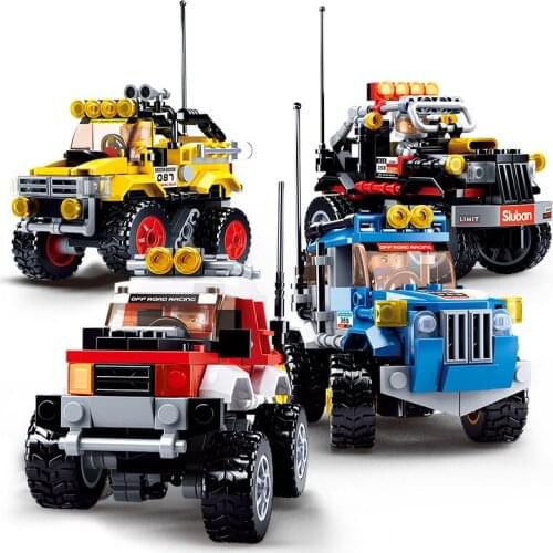 Speed Champions Racing Conqueror off Road Car SUV Vehicle Building Blocks kit Bricks Classic Moc Model Toys For Children Gifts