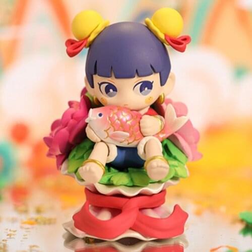Blind Random Box Toys Lot Nezha Stare Blankly Flower Figure Bag Surprise Anime Figurine Guess Doll For Gift Collection 12Pcs/Set