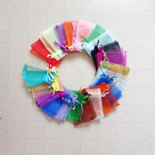 9x12cm Organza Bag 1000pcs Jewelry Packaging Display Jewelry Pouch Gift Bags For Wedding Drawstring Bag Woman Travel Storage Bag