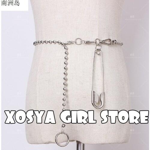 Concave shape self-made original personality pin chain fashion with metal waist chain fashion male and female trousers chain