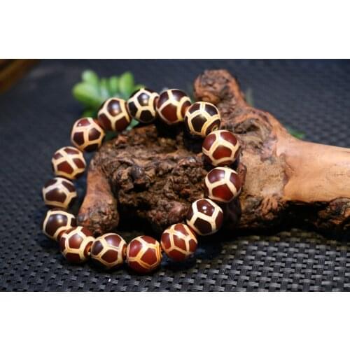 Magic Power Tibetan old Agate turtles shell totem Dzi bead totem Amulet Talisman Bracelet bangle