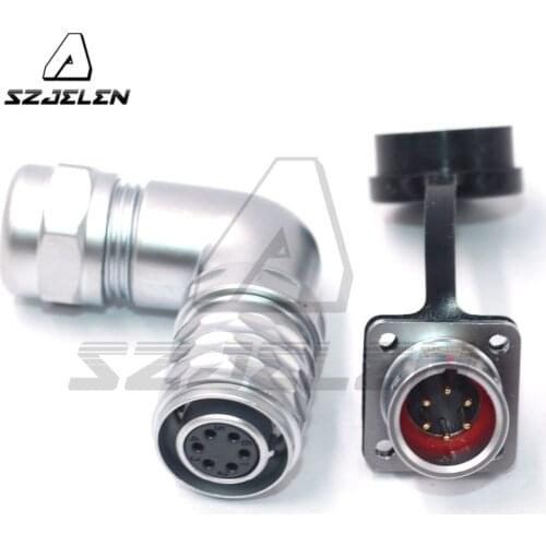 WEIPU SF12 6pin Flange Elbow Aviation Cable Connector Male and Female,RV solar port connector plug and socket 6pin SF12 Series