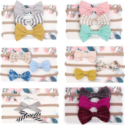 1pc Cute Bow Baby Headband for Girl Nylon Head Bands Turban Newborn Headbands Hairbands for Kids Baby Hair Accessories