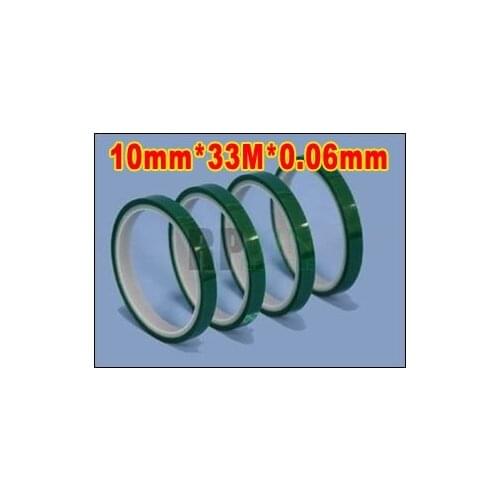 10 Rolls 10mm*33 meters*0.06mm High Temperature PET Film Green Shielding Tape for PCB Solder Plating Coating Mask