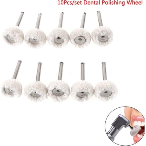 High Quality 10Pcs/Set Dental Polishing Wheel Wool Cotton Polishing Pad Brushes Rotary Tools