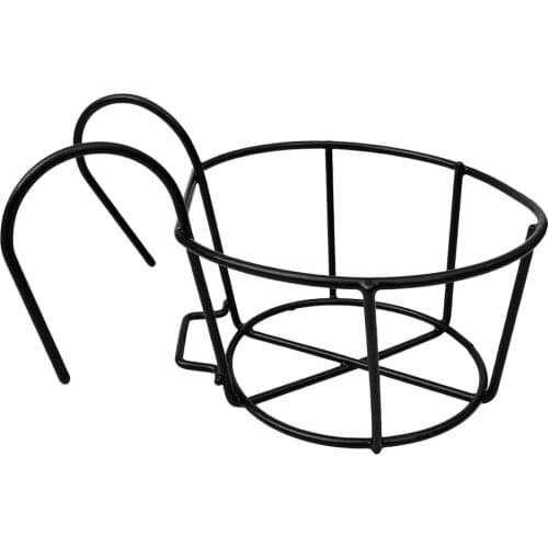10x Railing Planter Hanging Plant Iron Racks Balcony Fence Round Flower Pot Rack