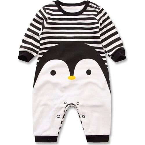 2020 Spring Autumn long sleeved Romper baby clothes childrens clothes cartoon Penguin baby animal girl jumpsuit Romper