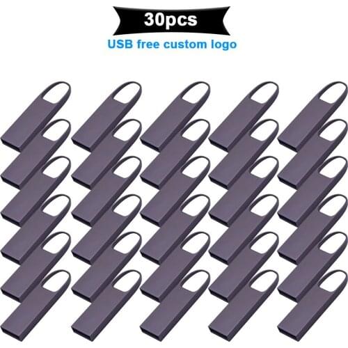 30pcs/lot metal USB 2.0 flash drive 4G 8G 16GB 32GB 64GB 128G Personalise Pen Drive USB Memory Stick U disk free Custom logo