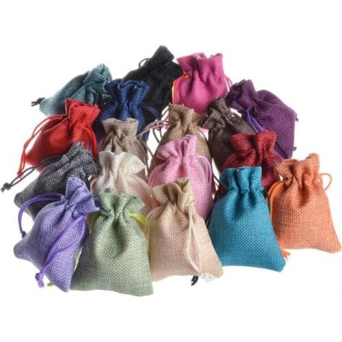 500pcs New Burlap Jute Drawstring Gift Bags Plain Wedding Xmas Party Favor Candy Package Wrap Bags WB234