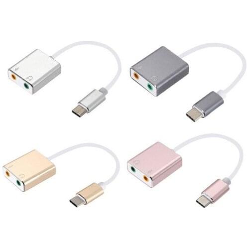 7.1 External USB Sound Card Type C / USB to 3.5mm Jack USB Audio Adapter Earphone Micphone